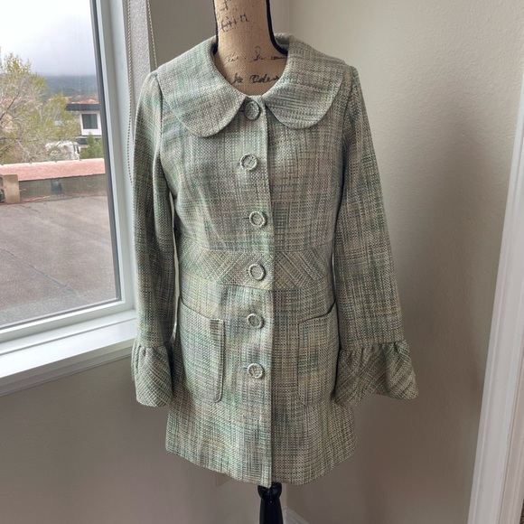 AQUA Tweed Lime Green Blazer. S. - Picture 3 of 9